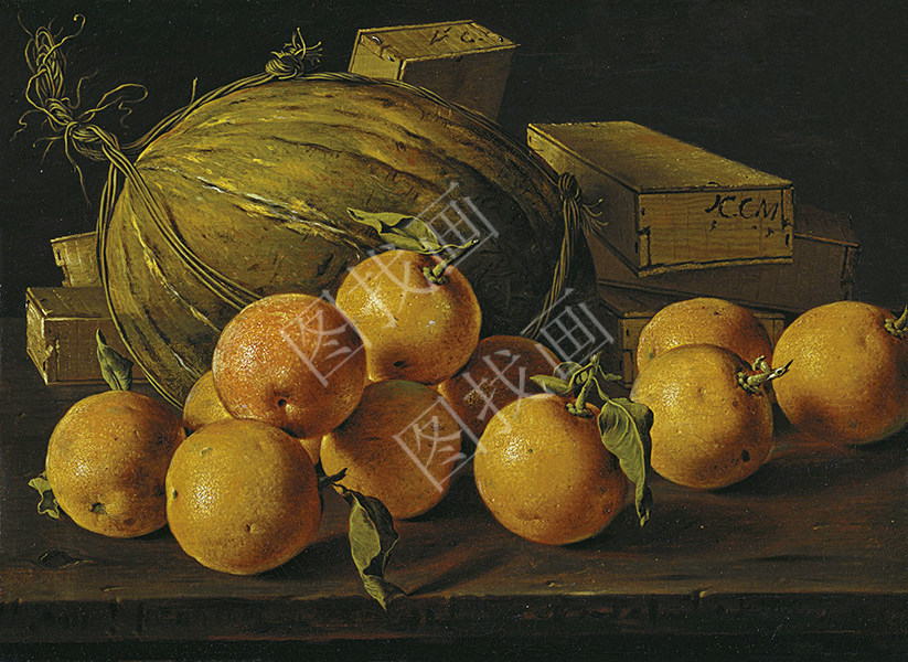 Still Life with Oranges, Melon and Boxes of Sweets